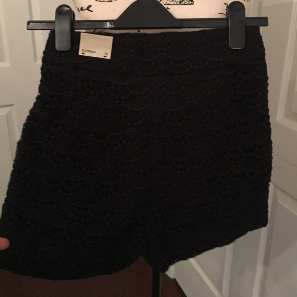 Express lace high waist shorts. Brand new w/tags